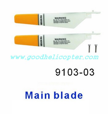 shuangma-9103 helicopter parts main blades (yellow-white color)